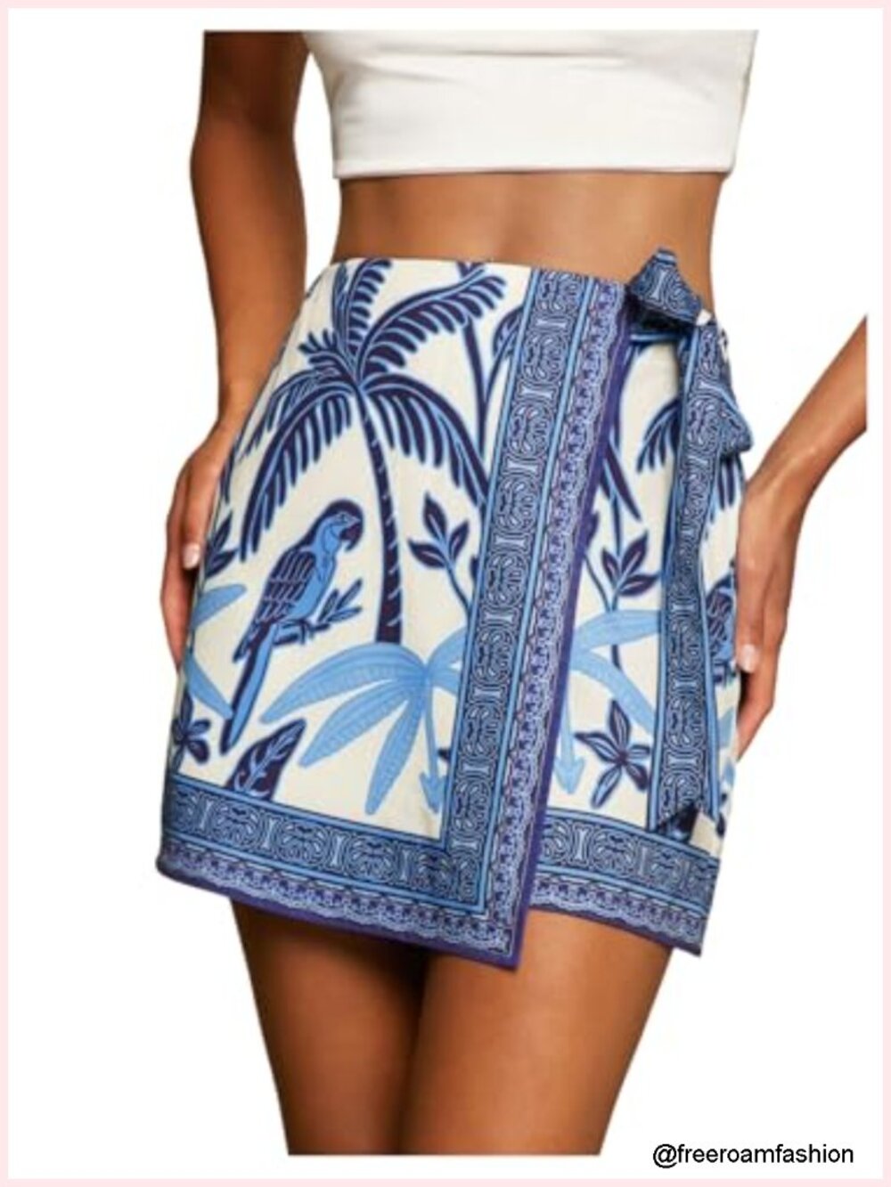 Women's Floral Wrap Mini Skirt High Rise Boho Summer Vacation